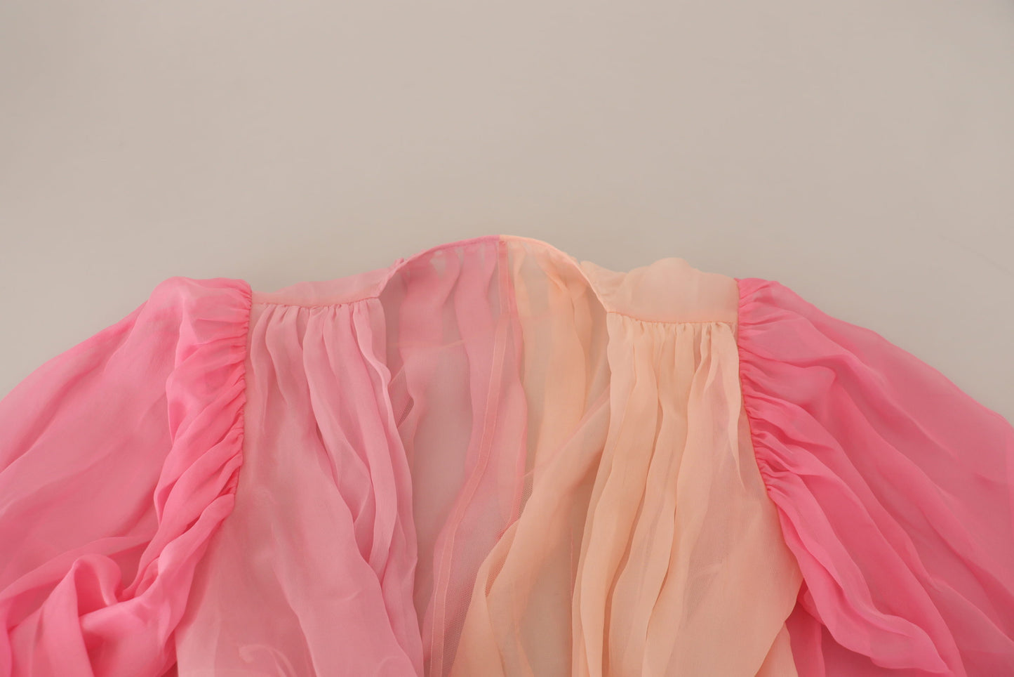 Dolce & Gabbana Pink Silk Wrap Long Sleeves Blouse Top Dolce & Gabbana