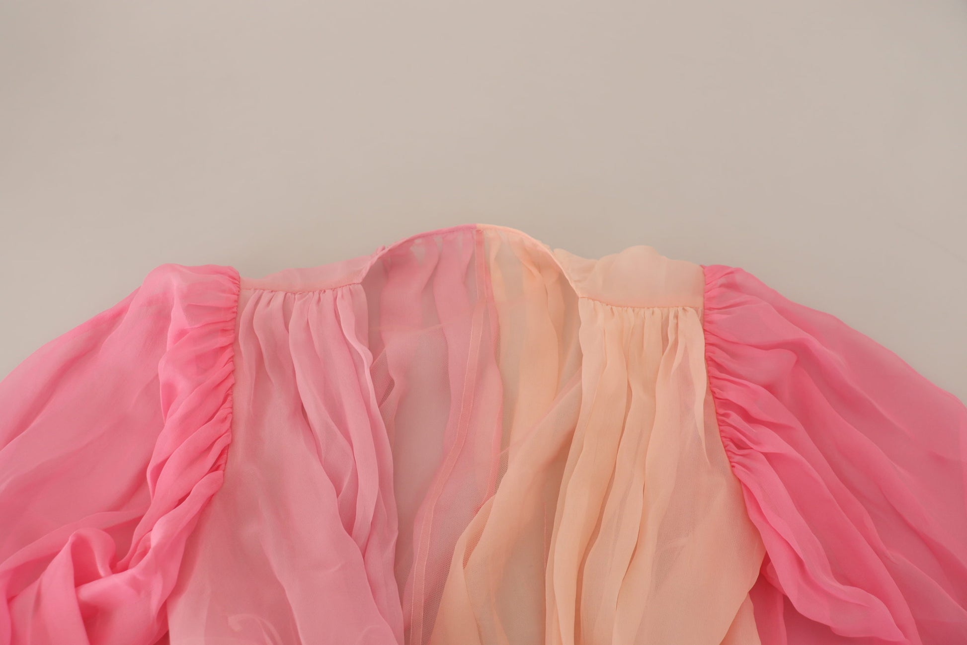 Dolce & Gabbana Pink Silk Wrap Long Sleeves Blouse Top Dolce & Gabbana