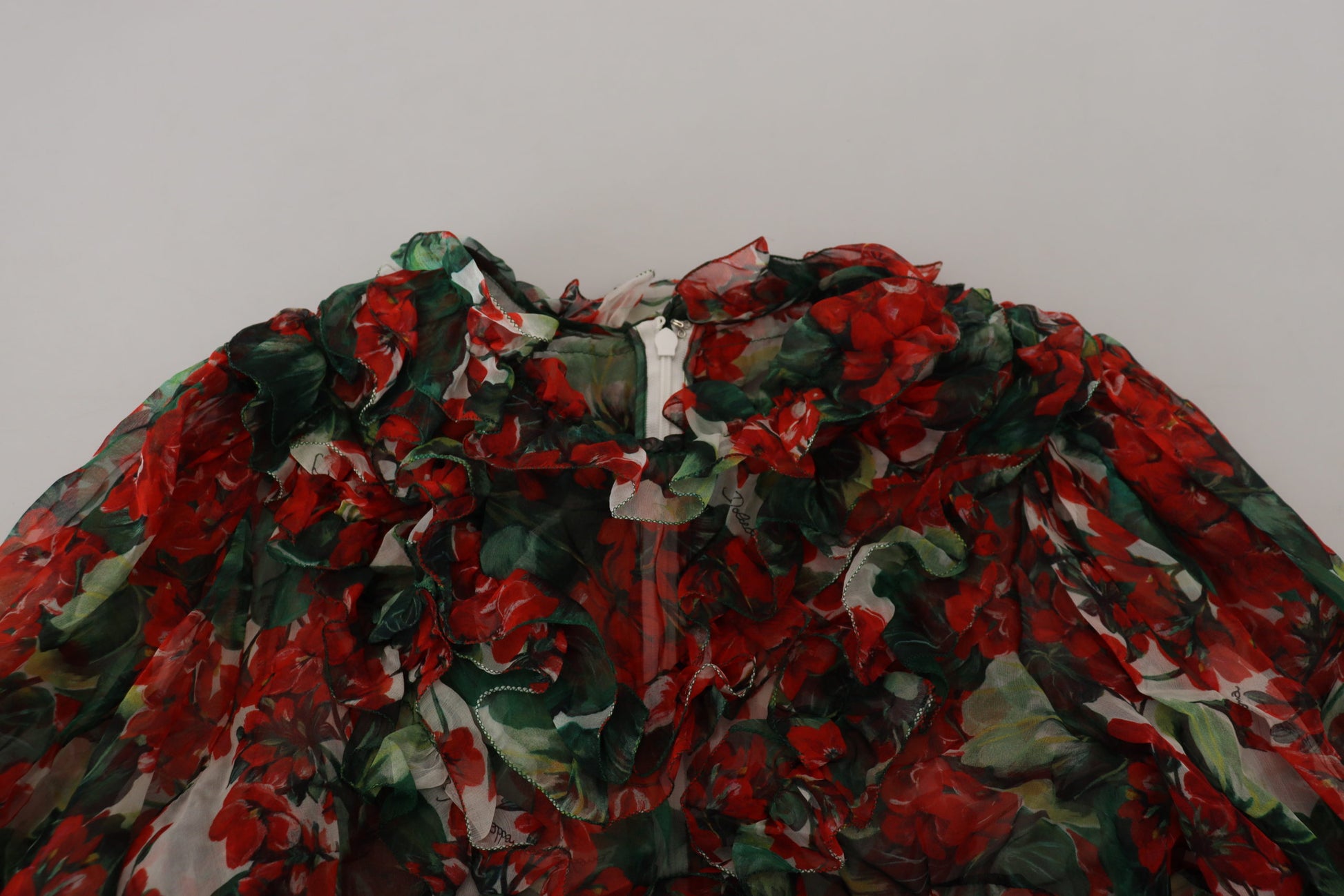 Dolce & Gabbana Multicolor Geranium A-line Knee Length Dress Dolce & Gabbana