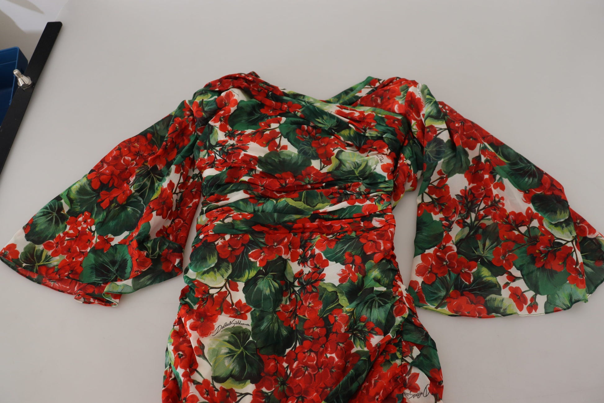 Dolce & Gabbana Multicolor Geranium Silk Sheath Midi Dress Dolce & Gabbana