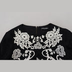 Dolce & Gabbana Black Lace Trim Half Sleeves A-line Dress