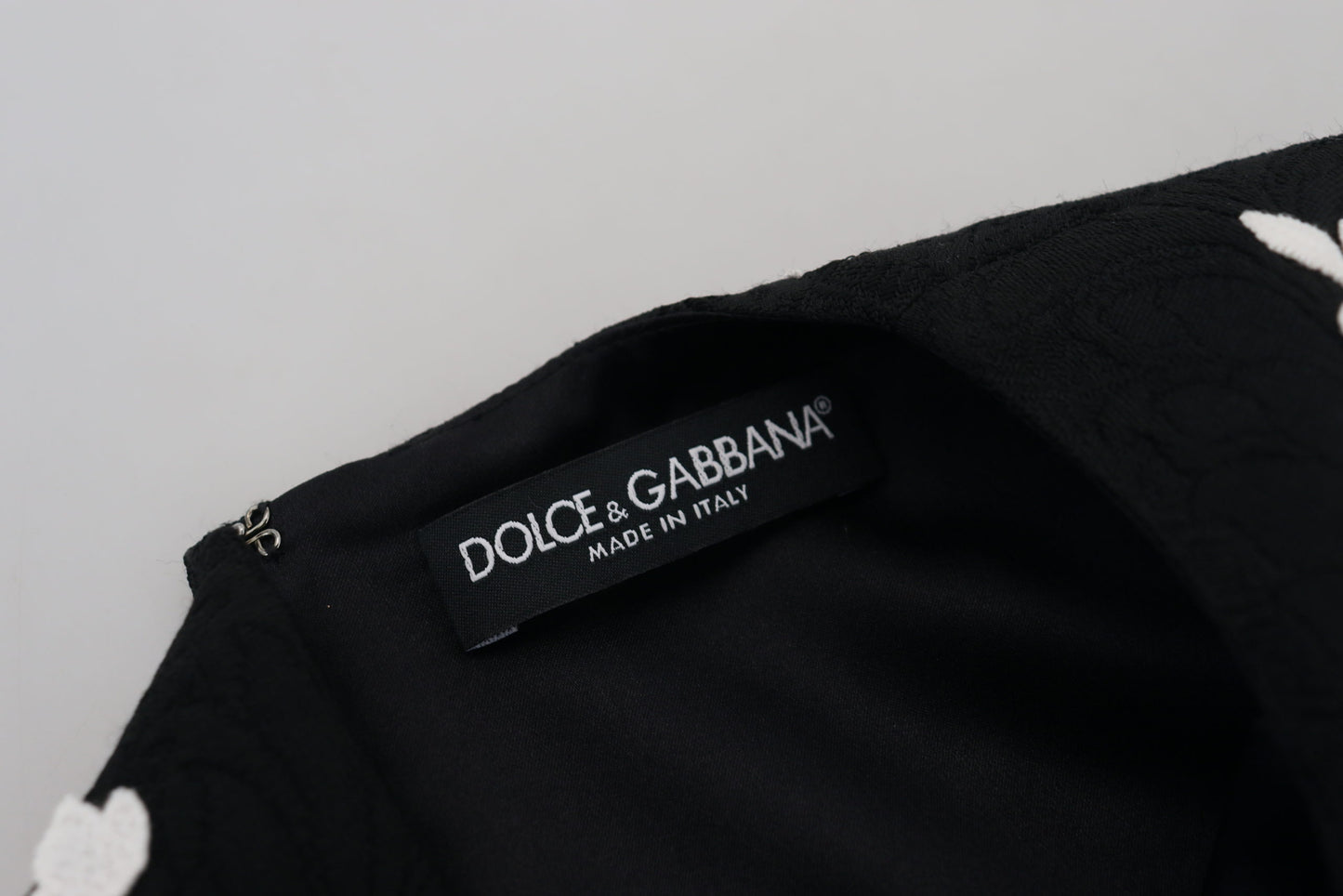 Dolce & Gabbana Black Lace Trim Half Sleeves A-line Dress Dolce & Gabbana