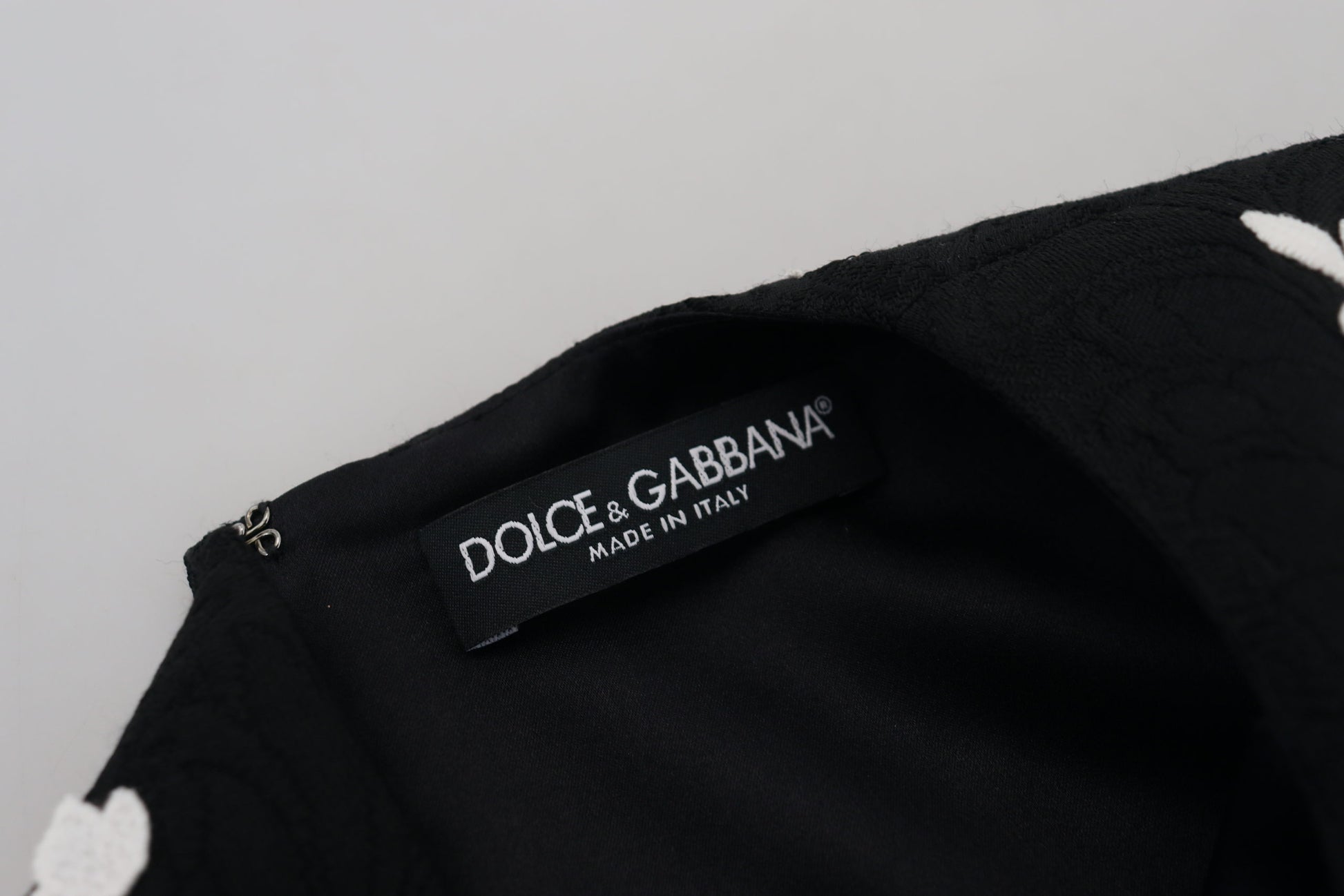 Dolce & Gabbana Black Lace Trim Half Sleeves A-line Dress Dolce & Gabbana