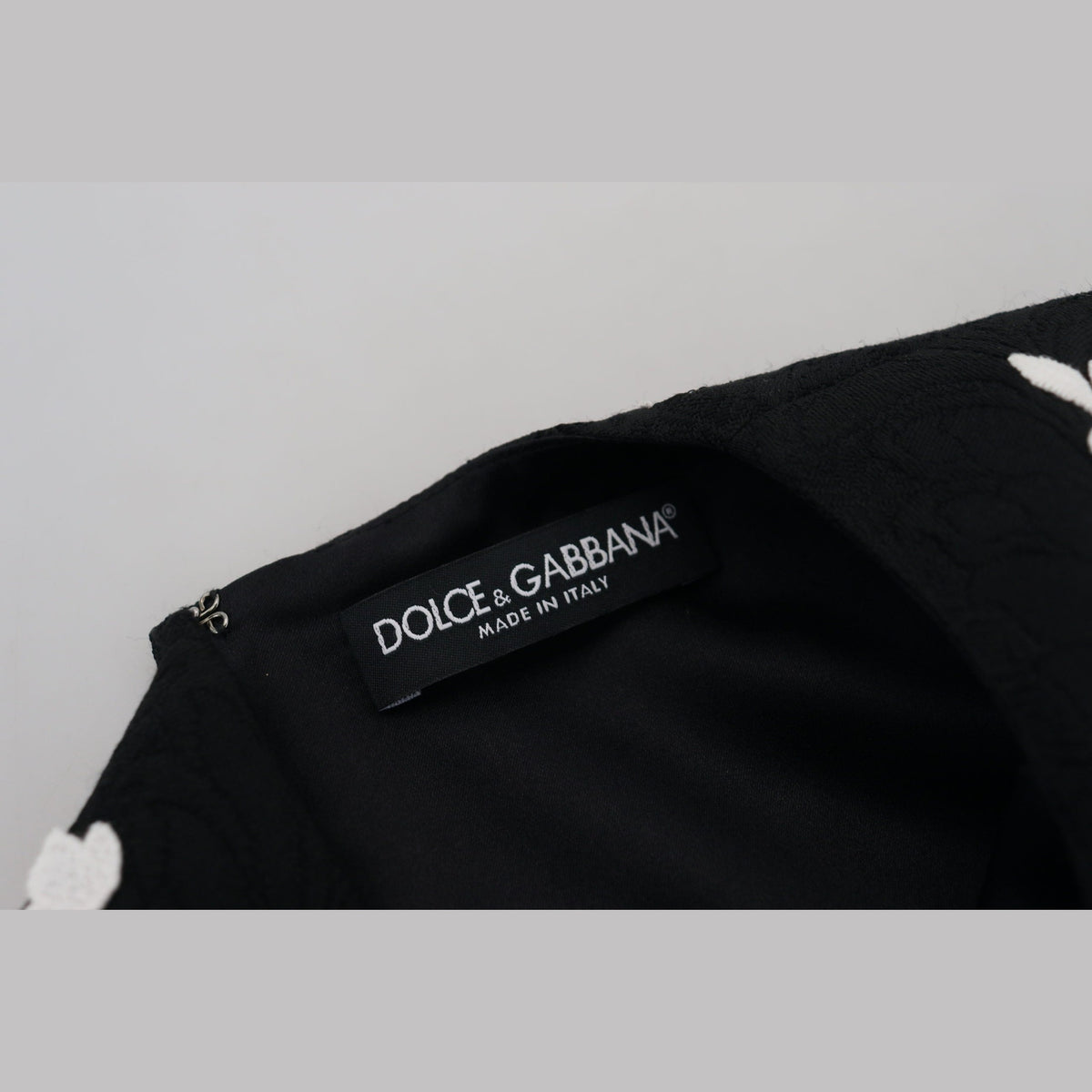 Dolce & Gabbana Black Lace Trim Half Sleeves A-line Dress
