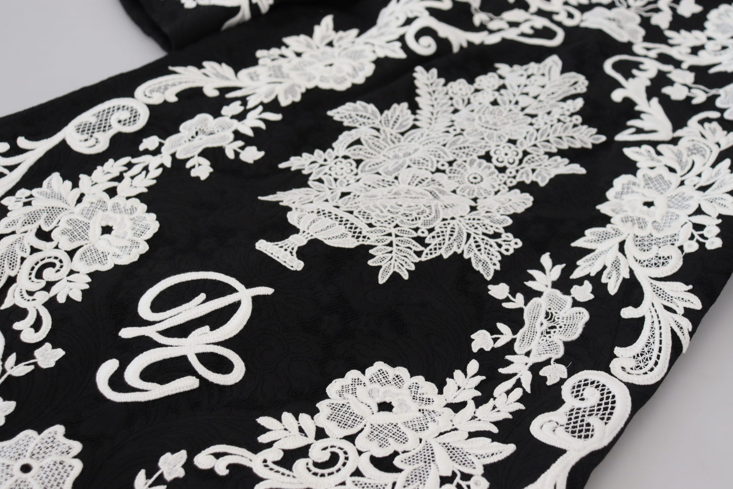 Dolce & Gabbana Black Lace Trim Half Sleeves A-line Dress Dolce & Gabbana