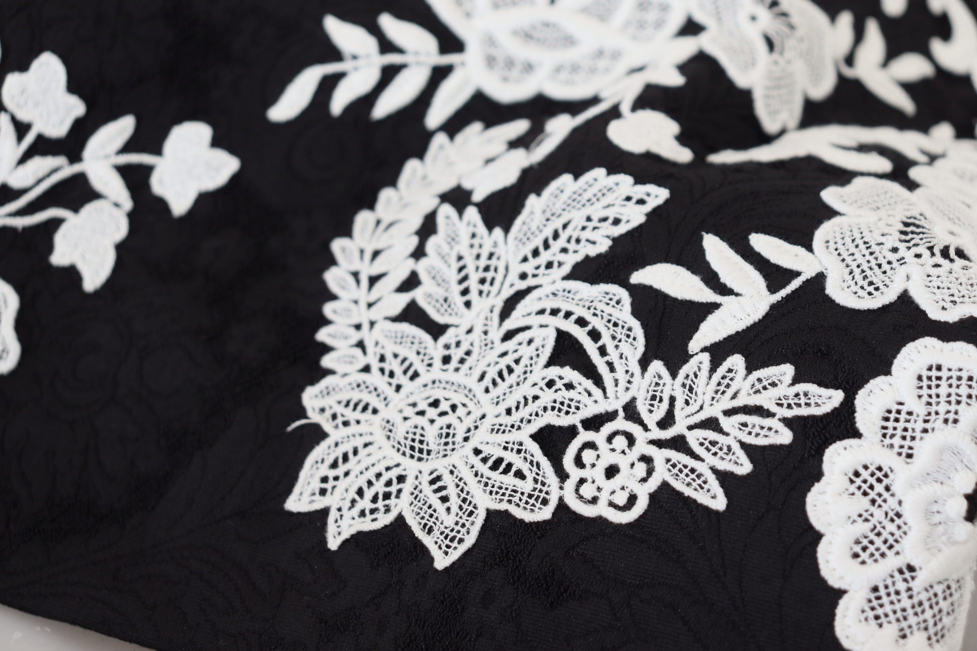 Dolce & Gabbana Black Lace Trim Half Sleeves A-line Dress Dolce & Gabbana