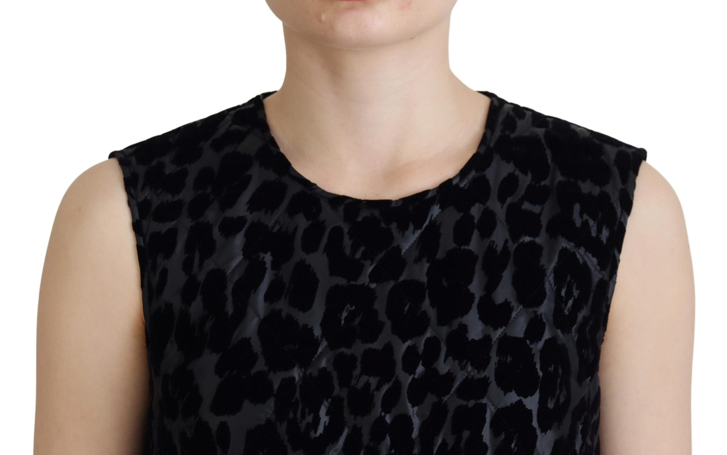 Dolce & Gabbana Black Leopard Shift Mini Polyester Dress Dolce & Gabbana