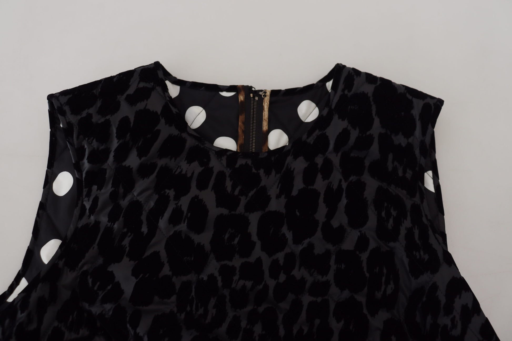 Dolce & Gabbana Black Leopard Shift Mini Polyester Dress Dolce & Gabbana
