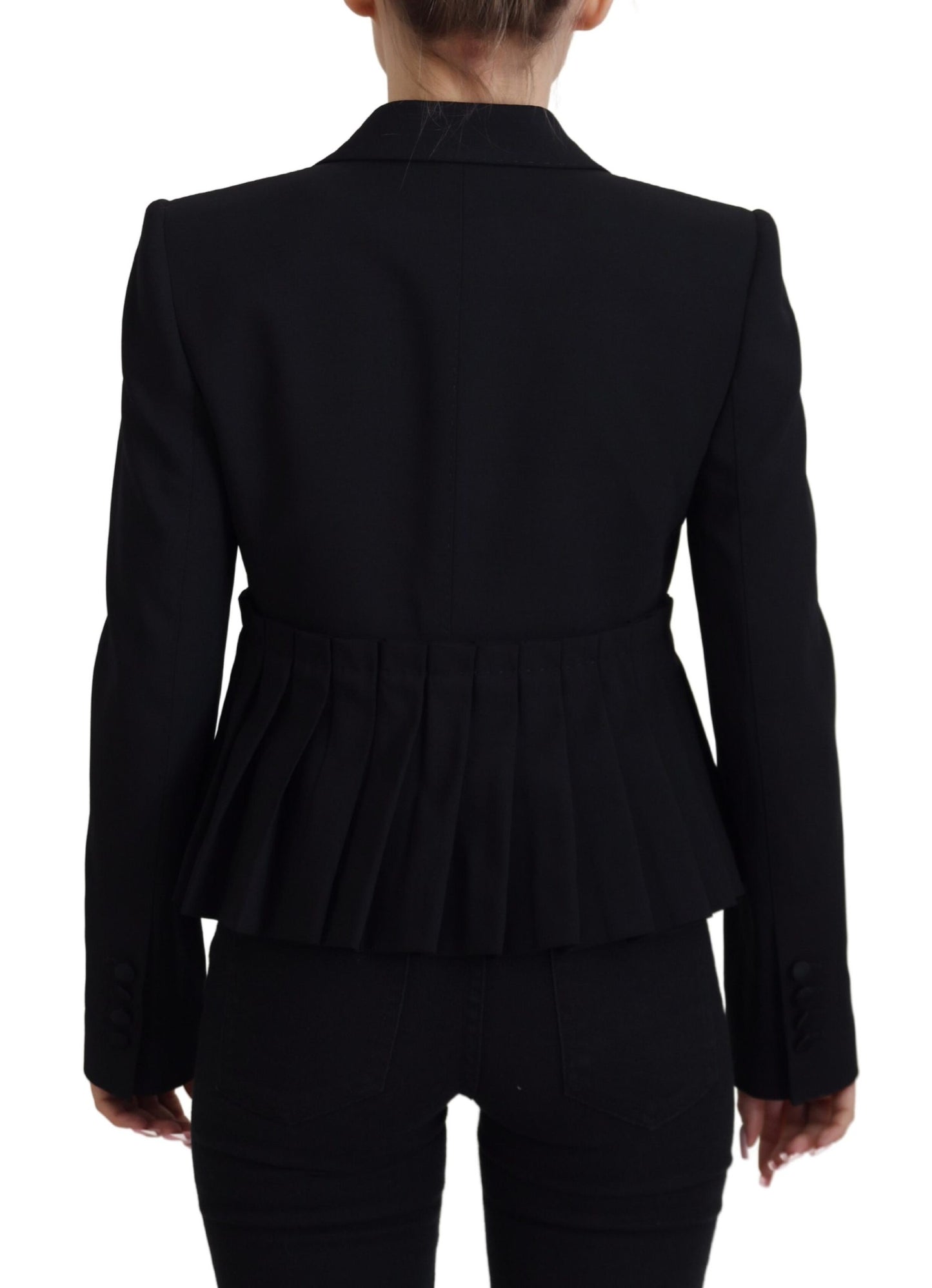 Dolce & Gabbana Black Single Breasted Fit Blazer Wool Jacket Dolce & Gabbana