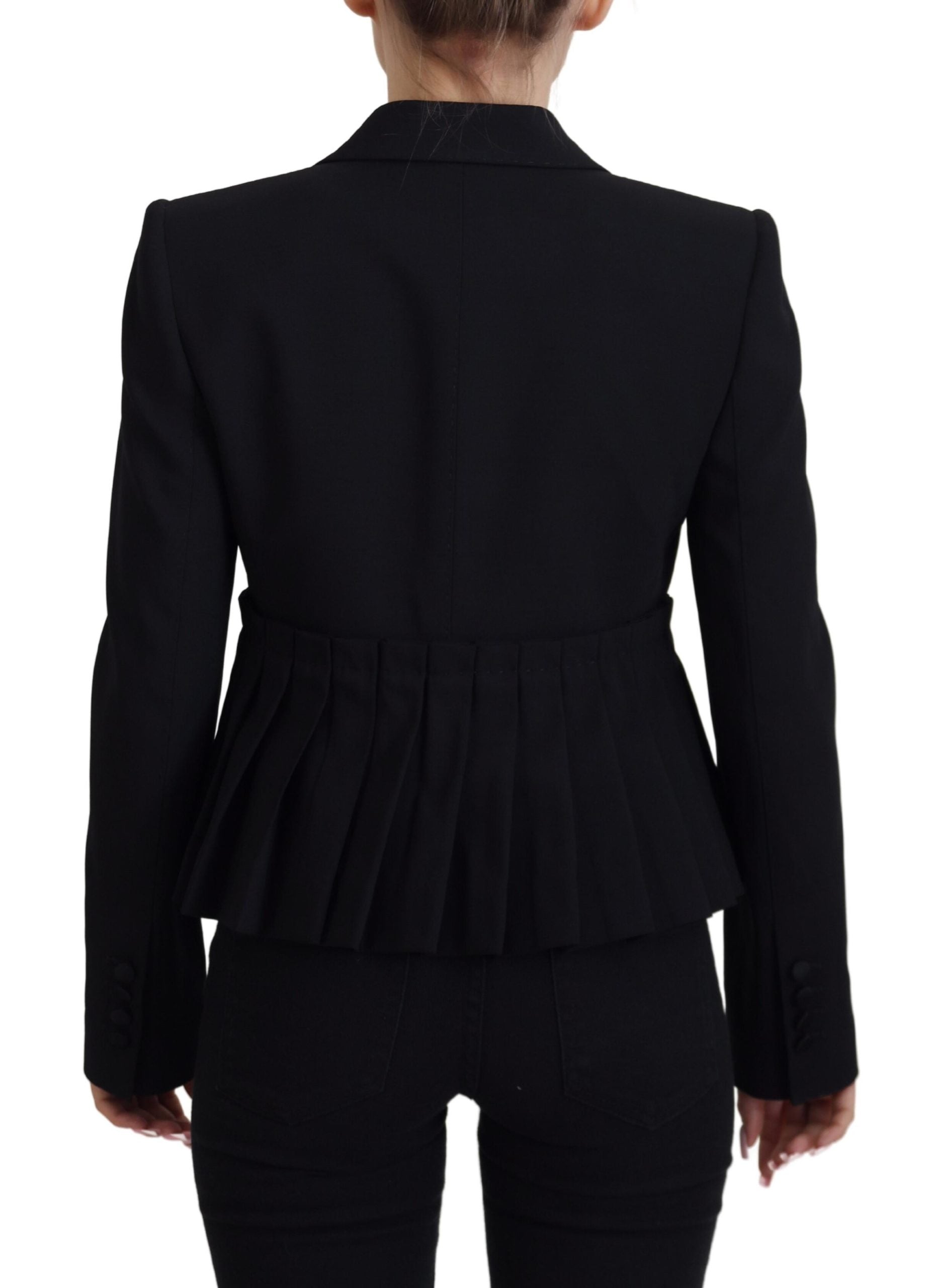 Dolce & Gabbana Black Single Breasted Fit Blazer Wool Jacket Dolce & Gabbana