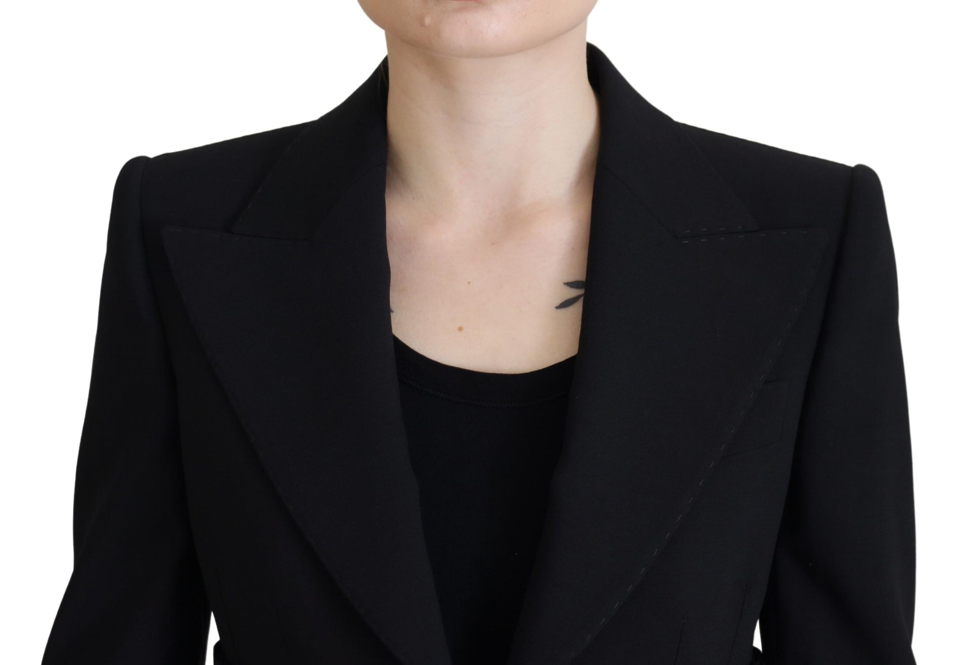 Dolce & Gabbana Black Single Breasted Fit Blazer Wool Jacket Dolce & Gabbana