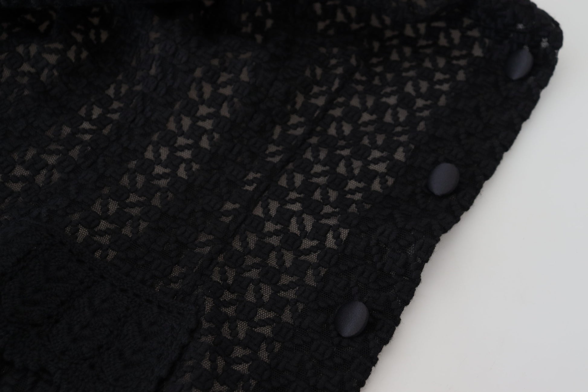 Dolce & Gabbana Black Wool Knitted Button Down Collar Jacket Dolce & Gabbana