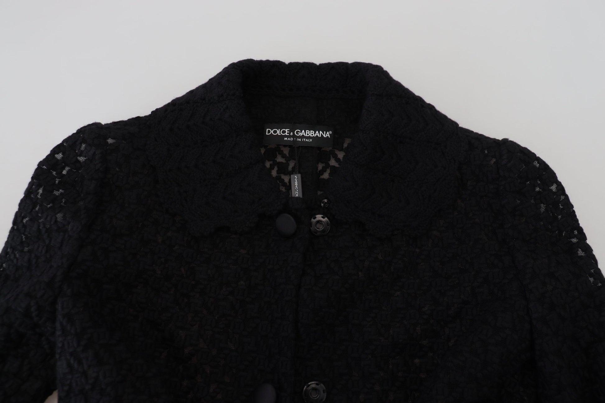 Dolce & Gabbana Black Button Down Long Blazer Cotton Jacket Dolce & Gabbana
