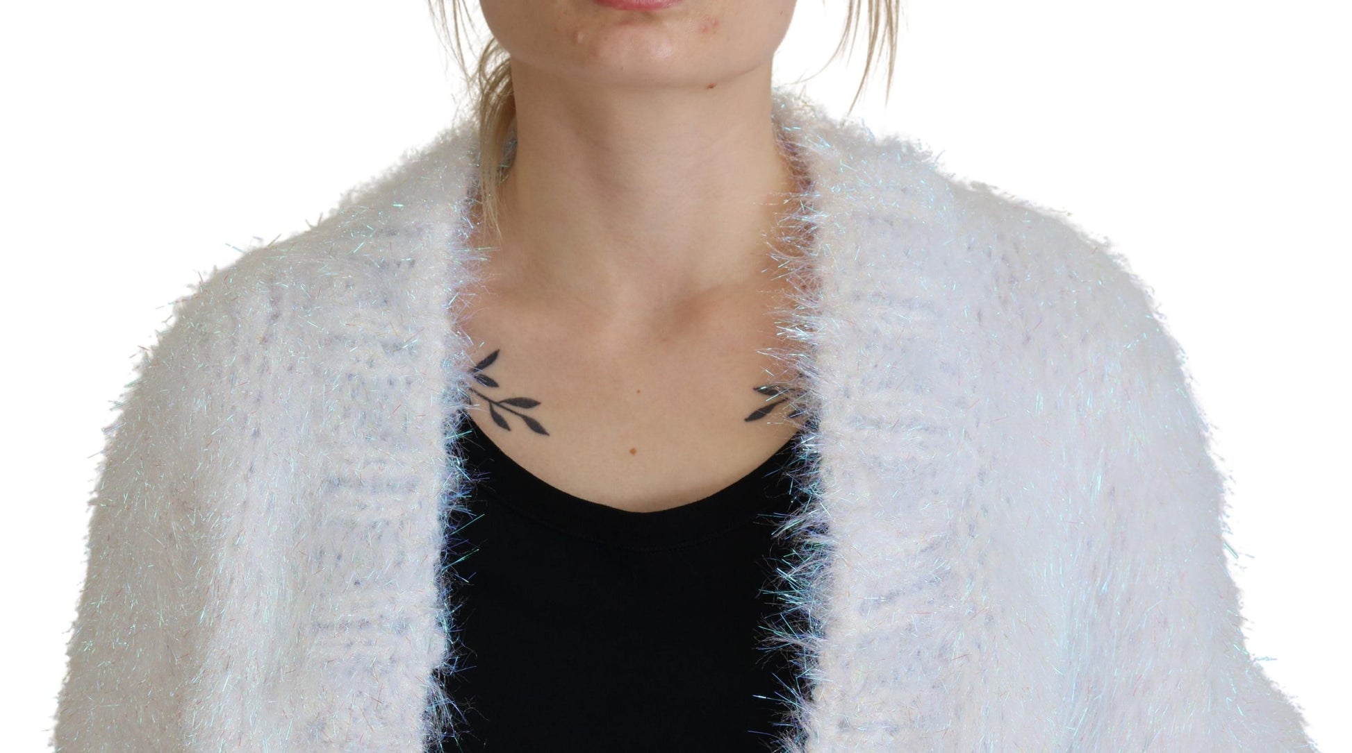 Dolce & Gabbana White Long Sleeves Fringes Cardigan Jacket Dolce & Gabbana