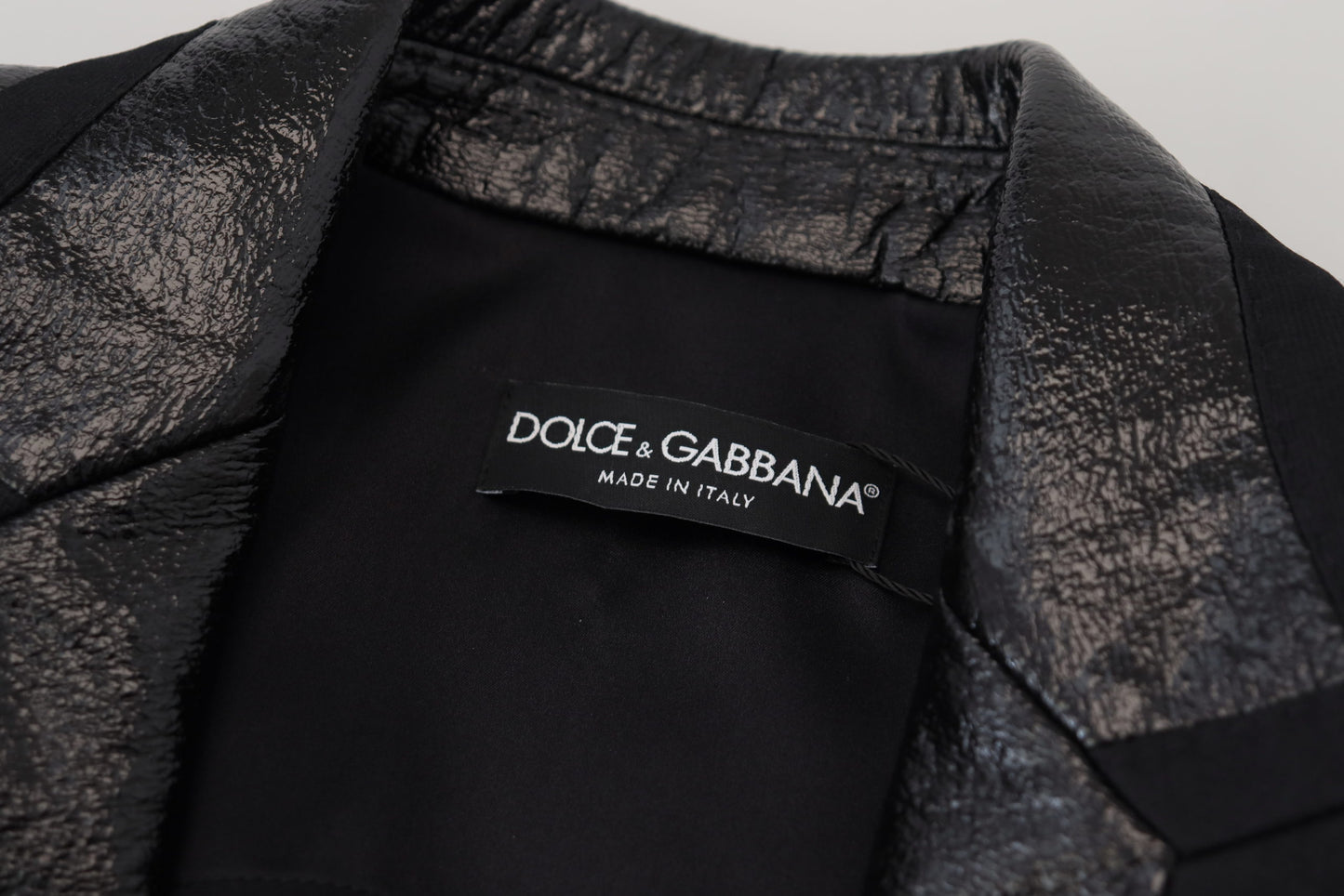 Dolce & Gabbana Black Long Sleeves Crop Blazer Cotton Jacket Dolce & Gabbana
