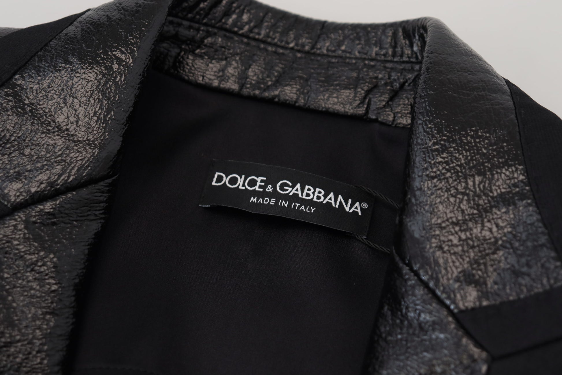 Dolce & Gabbana Black Long Sleeves Crop Blazer Cotton Jacket Dolce & Gabbana