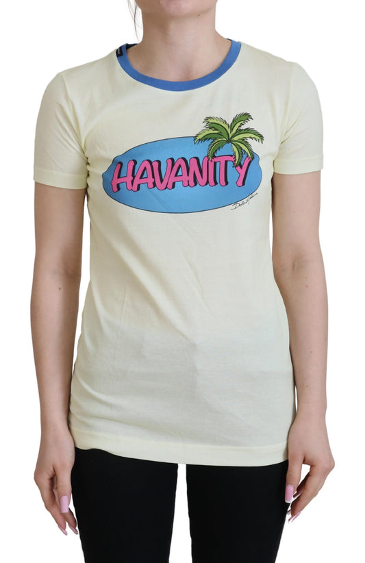Dolce & Gabbana Yellow Havanity Round Neck Tee Cotton T-shirt Dolce & Gabbana