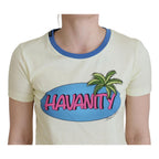 Dolce & Gabbana Yellow Havanity Round Neck Tee Cotton T-shirt