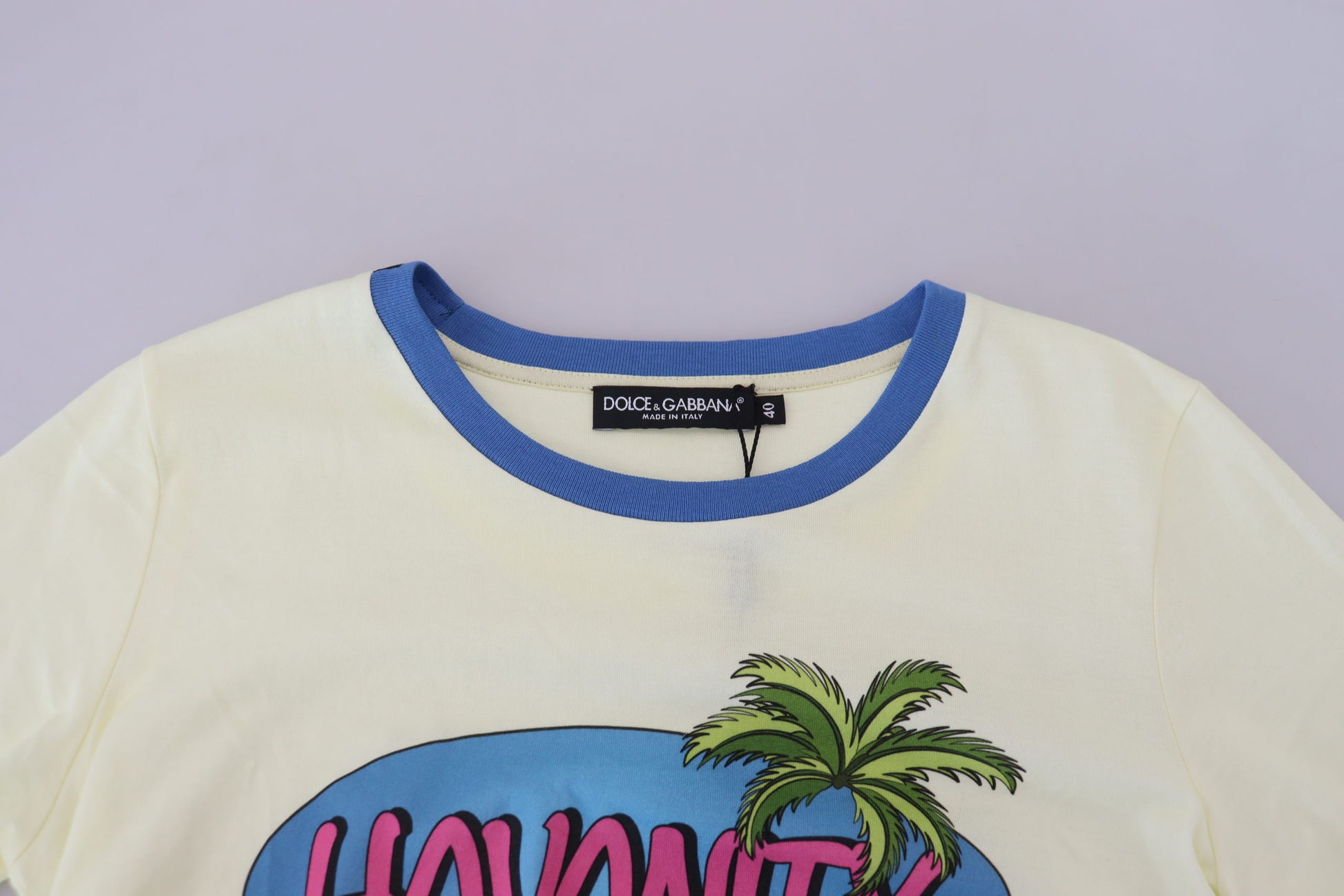 Dolce & Gabbana Yellow Havanity Round Neck Tee Cotton T-shirt Dolce & Gabbana