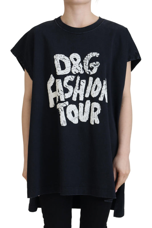 Dolce & Gabbana Black D&G Fashion Round Neck Cotton T-shirt Dolce & Gabbana