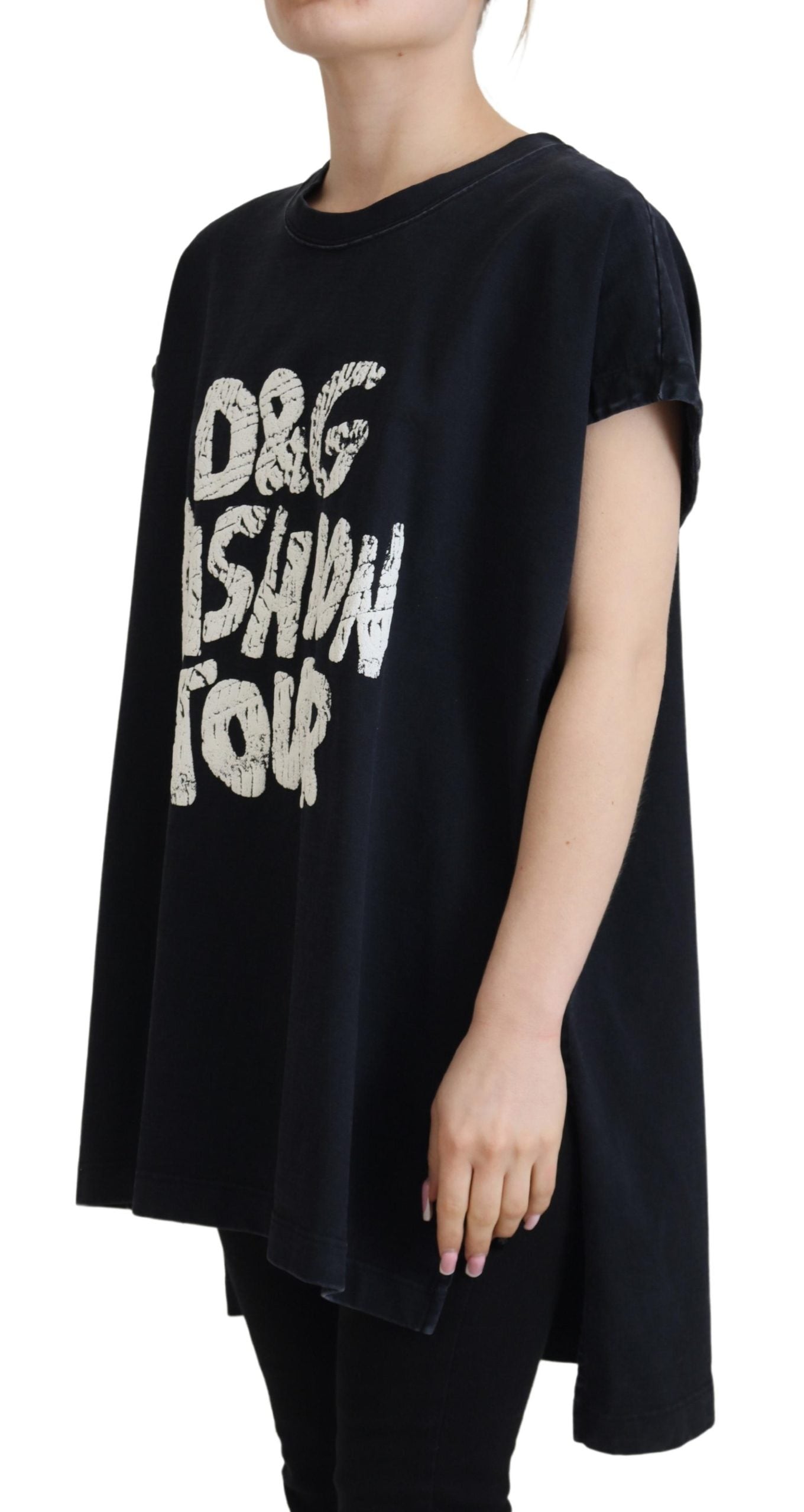 Dolce & Gabbana Black D&G Fashion Round Neck Cotton T-shirt Dolce & Gabbana