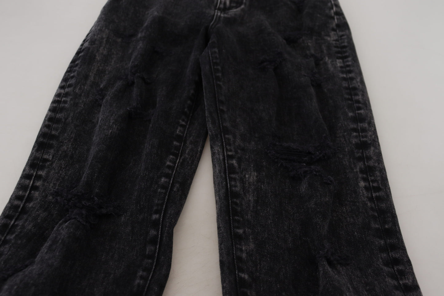 Dolce & Gabbana Black Washed Cotton High Waist Denim Jeans Dolce & Gabbana
