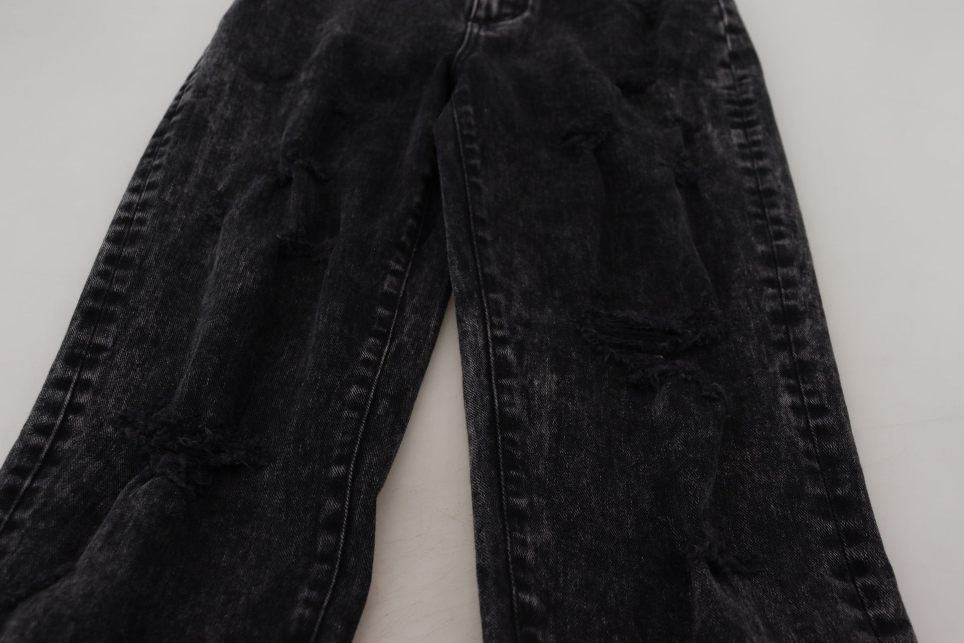 Dolce & Gabbana Black Washed Cotton High Waist Denim Jeans Dolce & Gabbana
