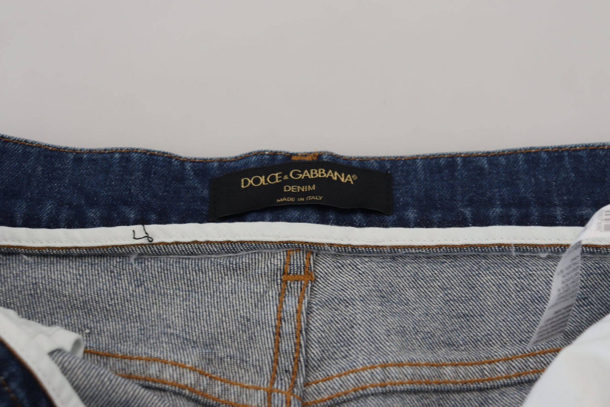 Dolce & Gabbana Blue Cotton High Waist Skinny Denim Jeans Dolce & Gabbana