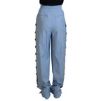 Dolce & Gabbana Light Blue Button Wide Leg Pants