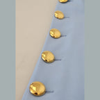 Dolce & Gabbana Light Blue Button Wide Leg Pants