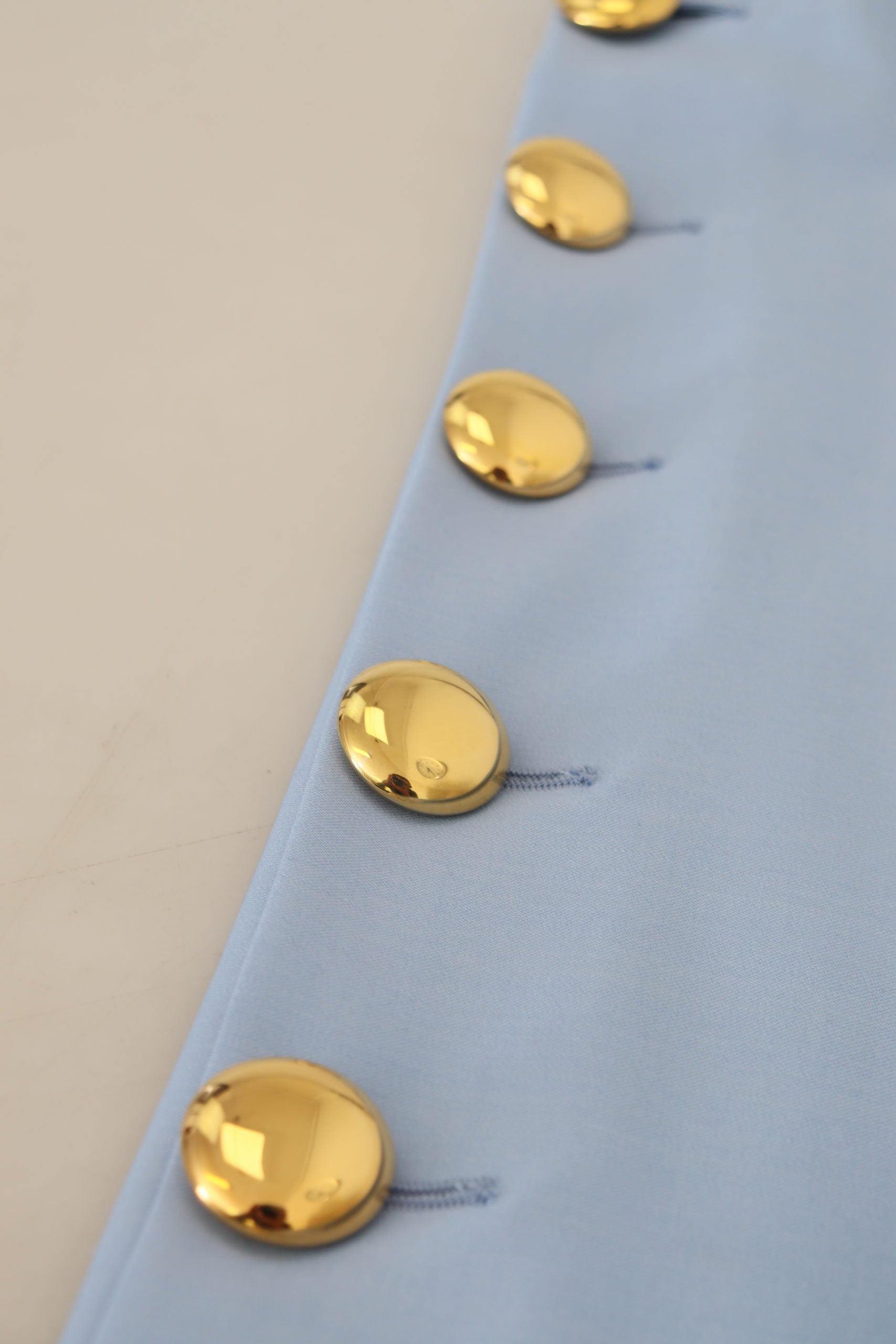 Dolce & Gabbana Light Blue Button Wide Leg Pants Dolce & Gabbana