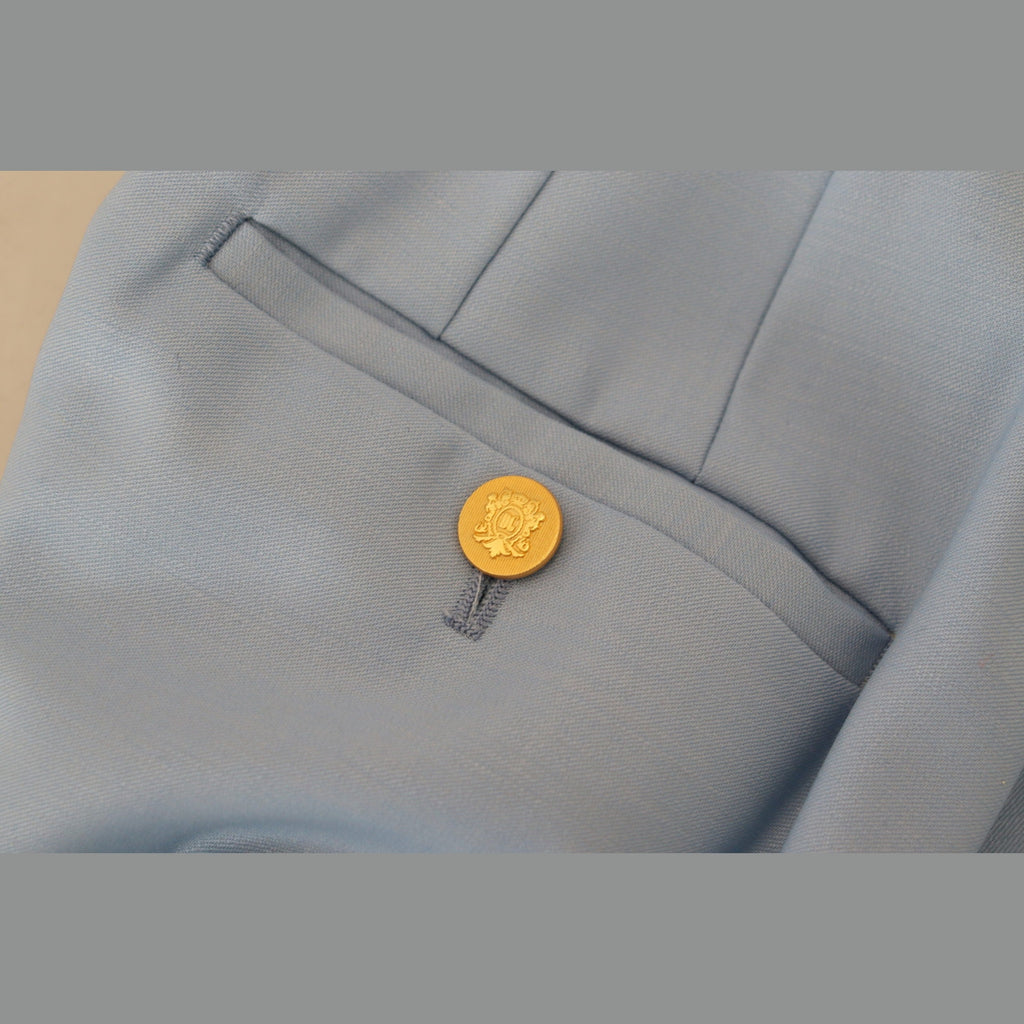 Dolce & Gabbana Light Blue Button Wide Leg Pants