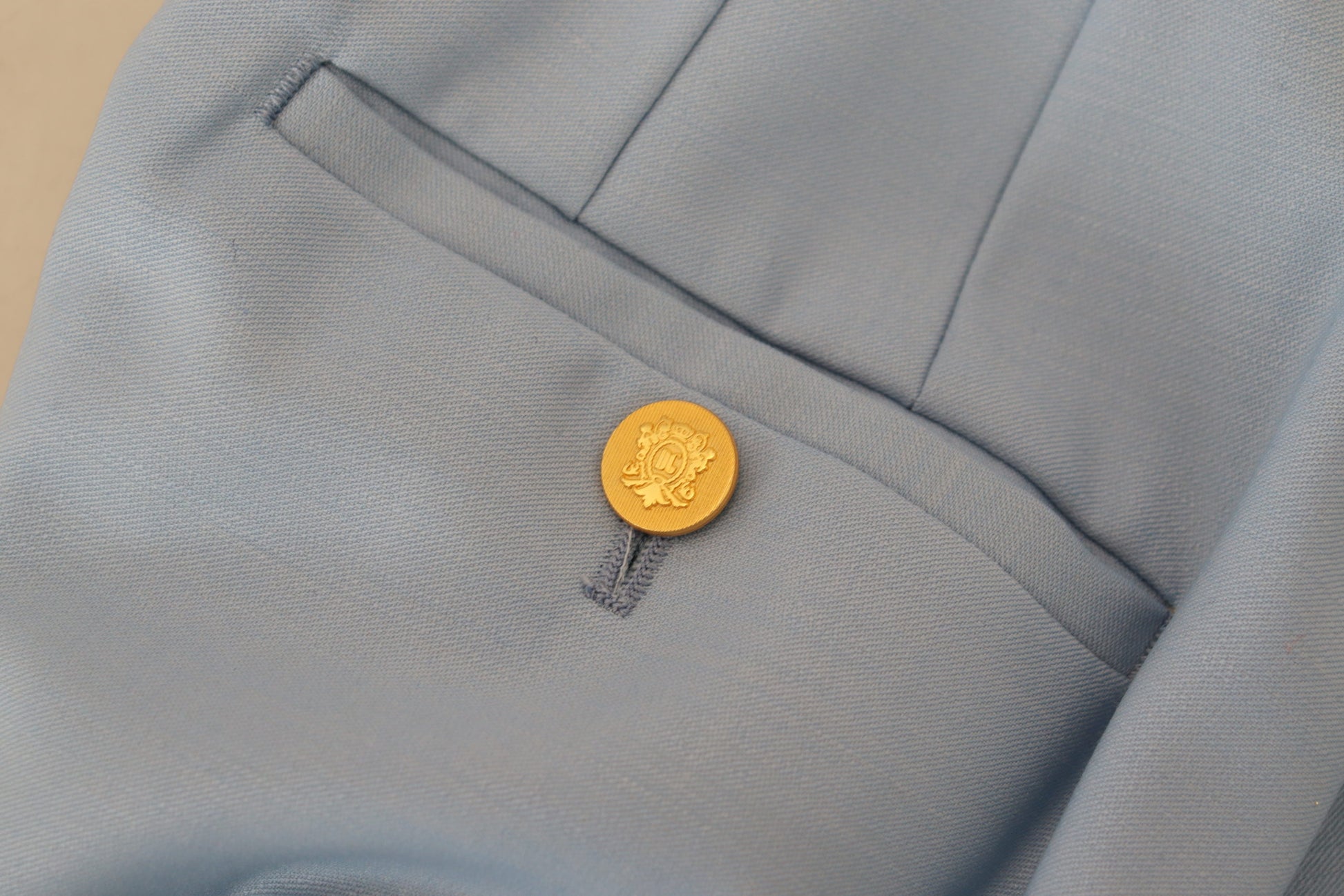 Dolce & Gabbana Light Blue Button Wide Leg Pants Dolce & Gabbana