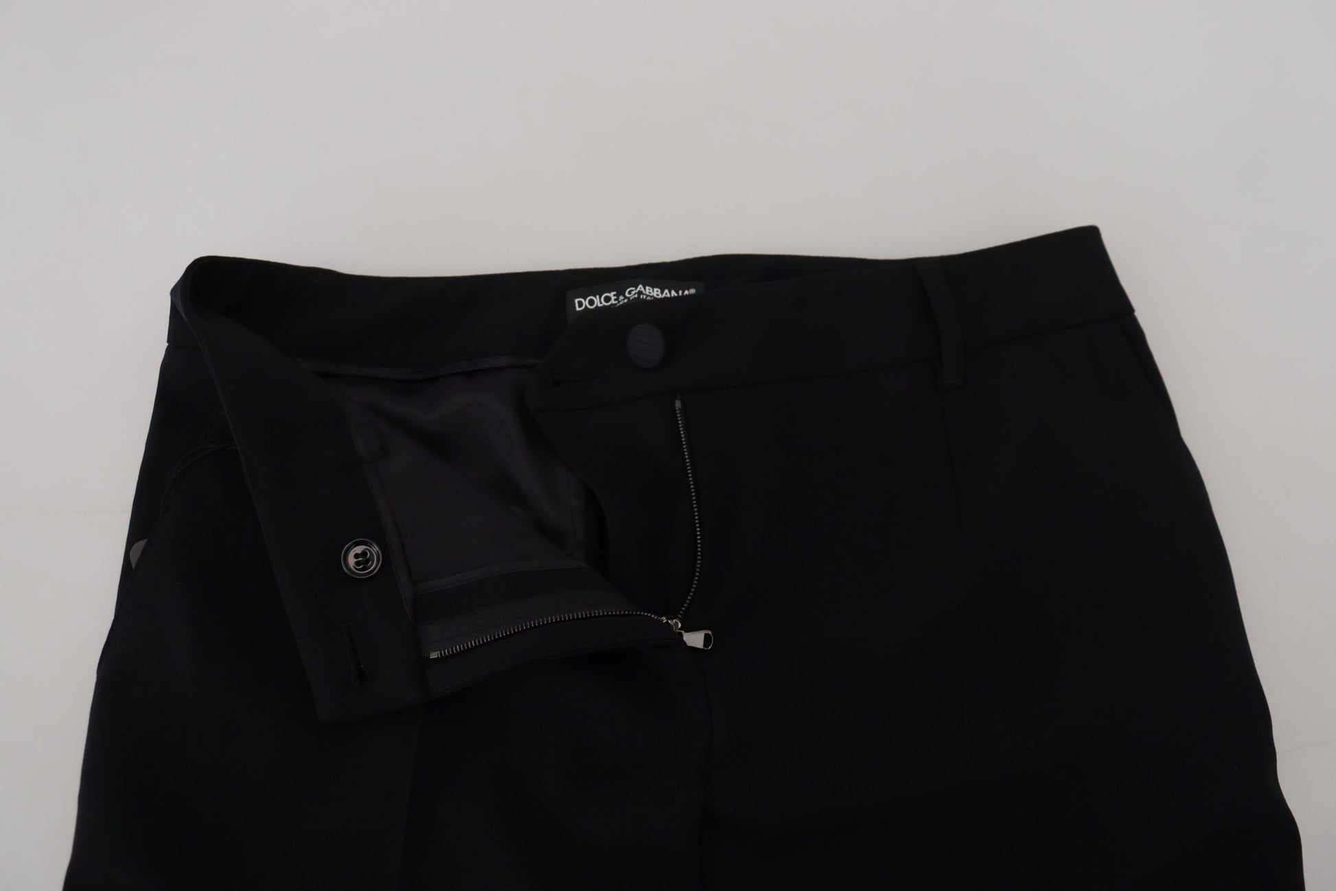 Dolce & Gabbana Black Tapered Women Wool Pants Dolce & Gabbana