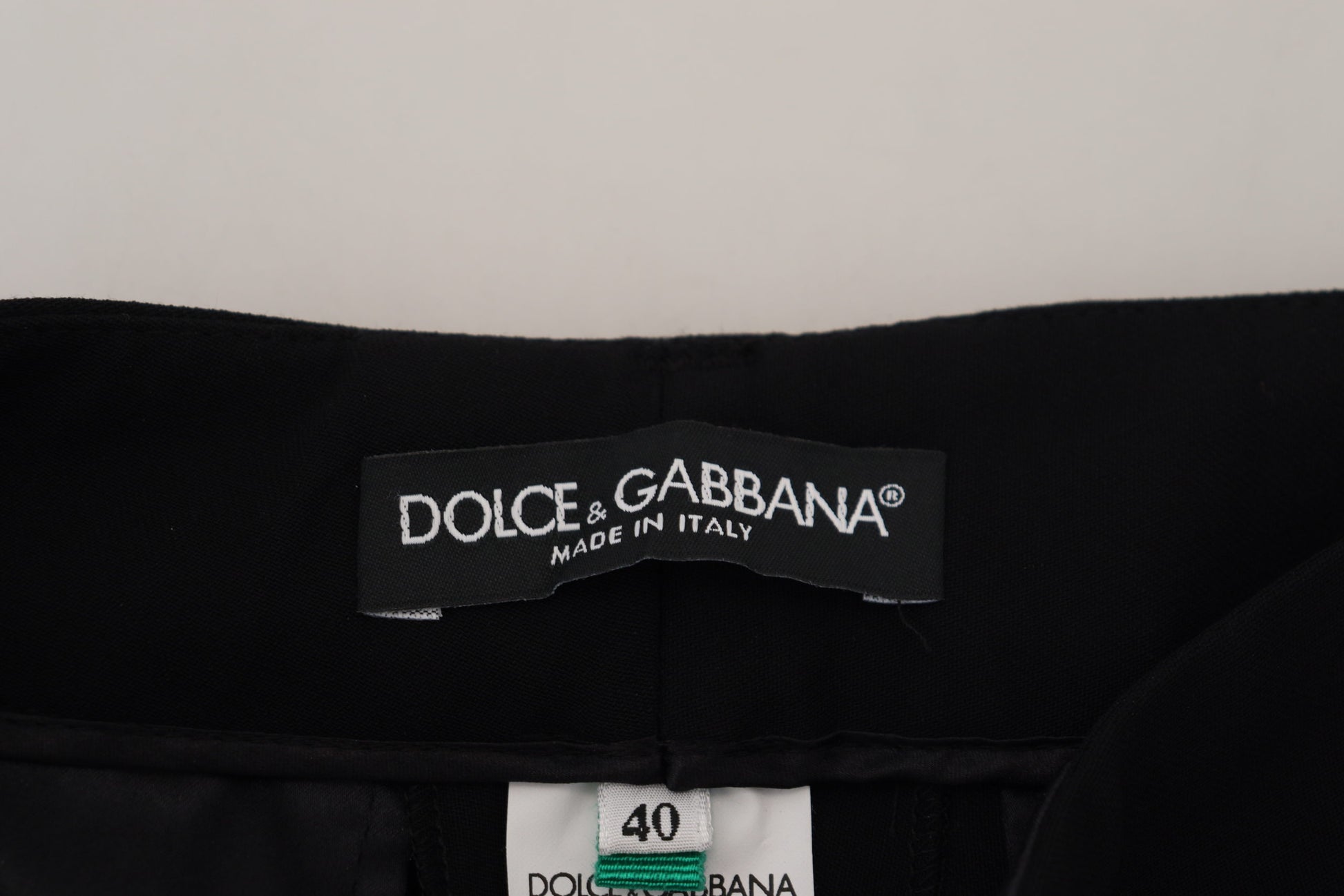Dolce & Gabbana Black Tapered Women Wool Pants Dolce & Gabbana