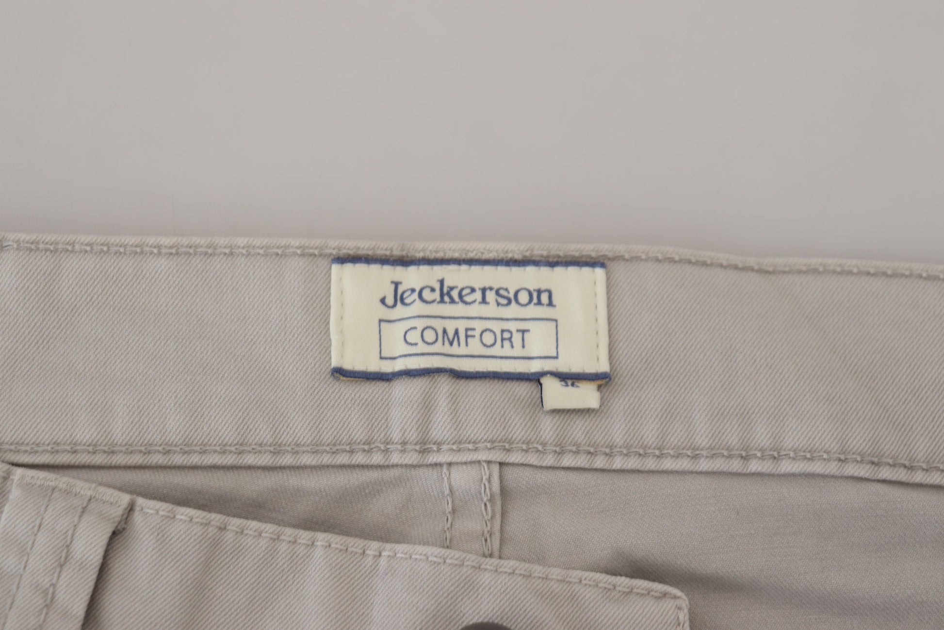 Jeckerson Gray Cotton Tapered Men Casual Pants Jeckerson