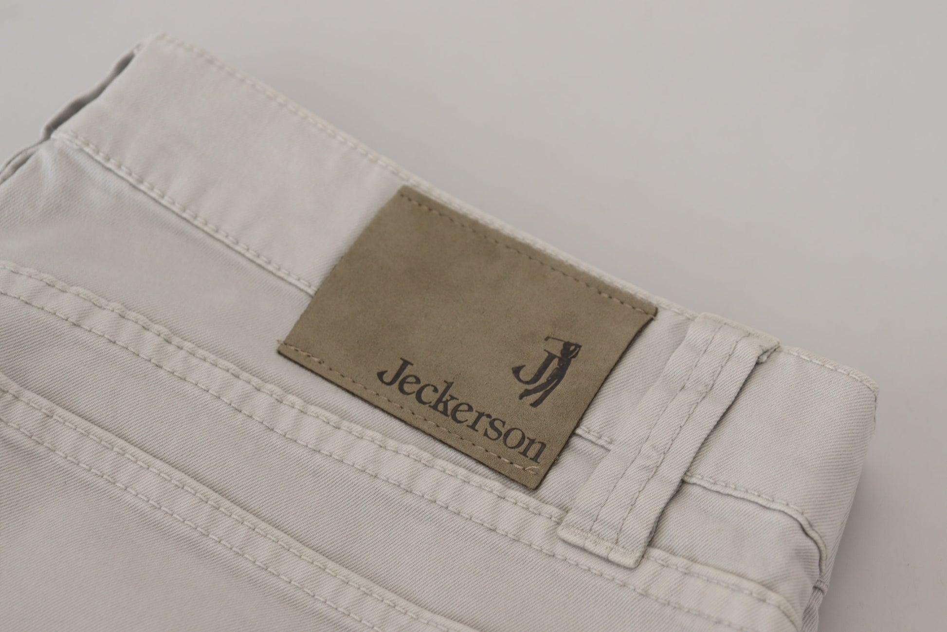 Jeckerson Gray Cotton Tapered Men Casual Pants Jeckerson