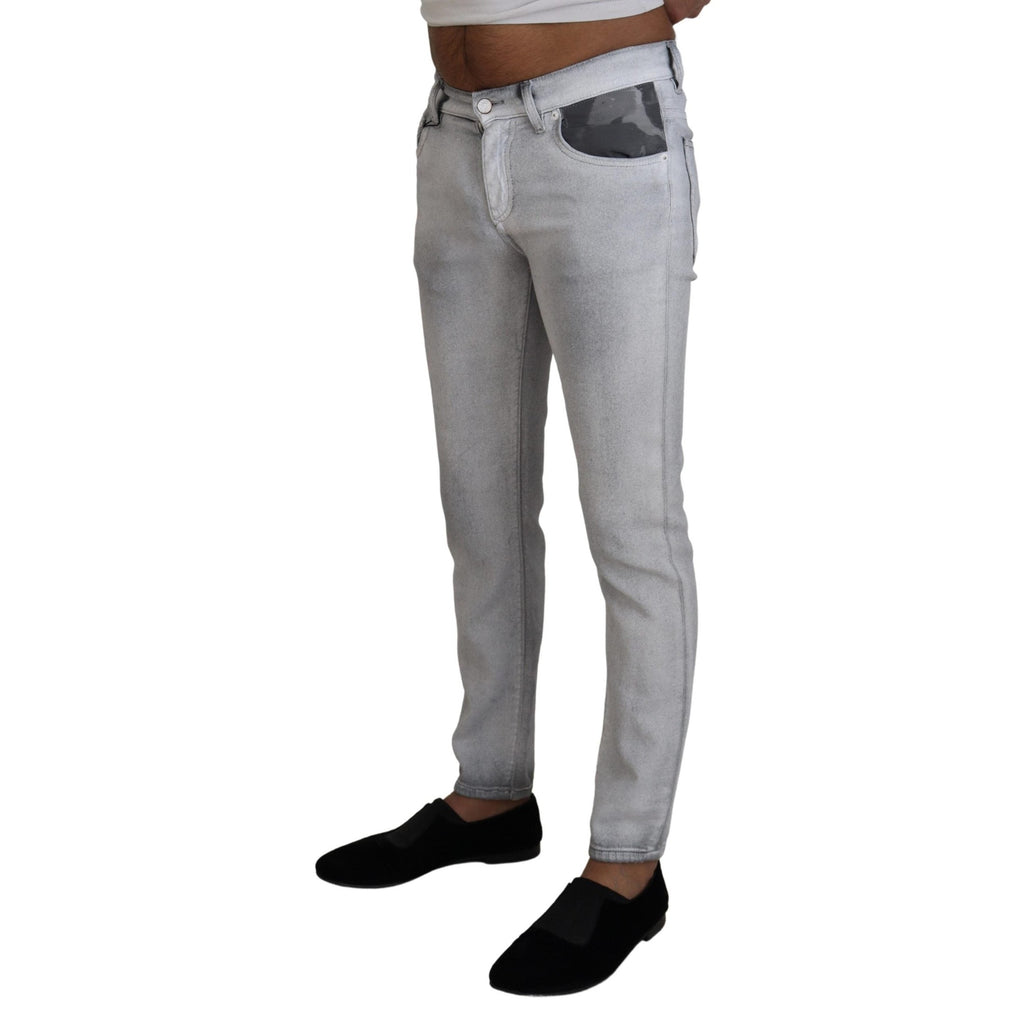 Dolce & Gabbana Gray Washed Skinny Men Denim Jeans