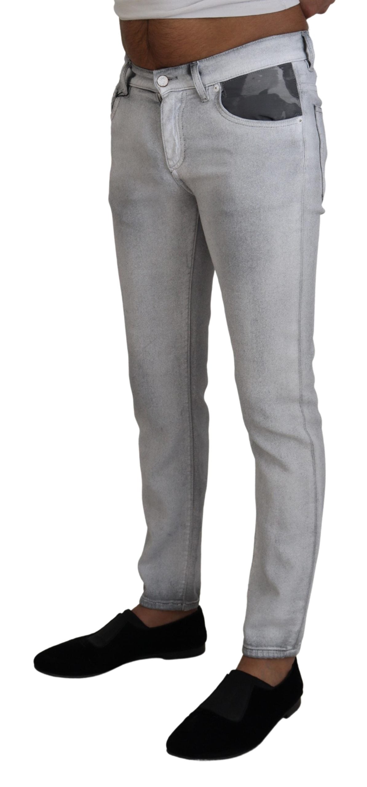Dolce & Gabbana Gray Washed Skinny Men Denim Jeans Dolce & Gabbana