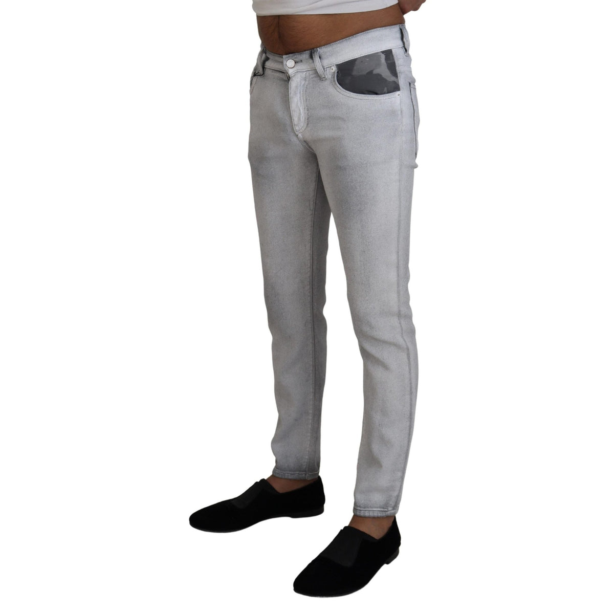 Dolce & Gabbana Gray Washed Skinny Men Denim Jeans