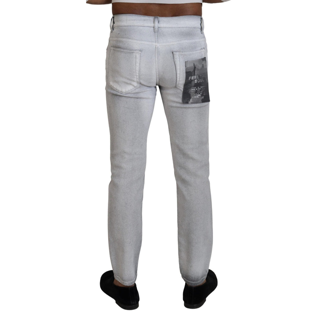 Dolce & Gabbana Gray Washed Skinny Men Denim Jeans