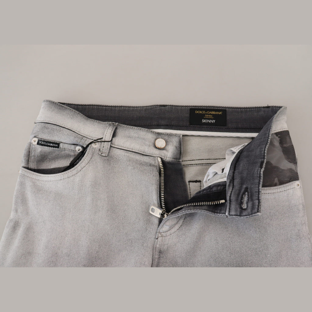 Dolce & Gabbana Gray Washed Skinny Men Denim Jeans