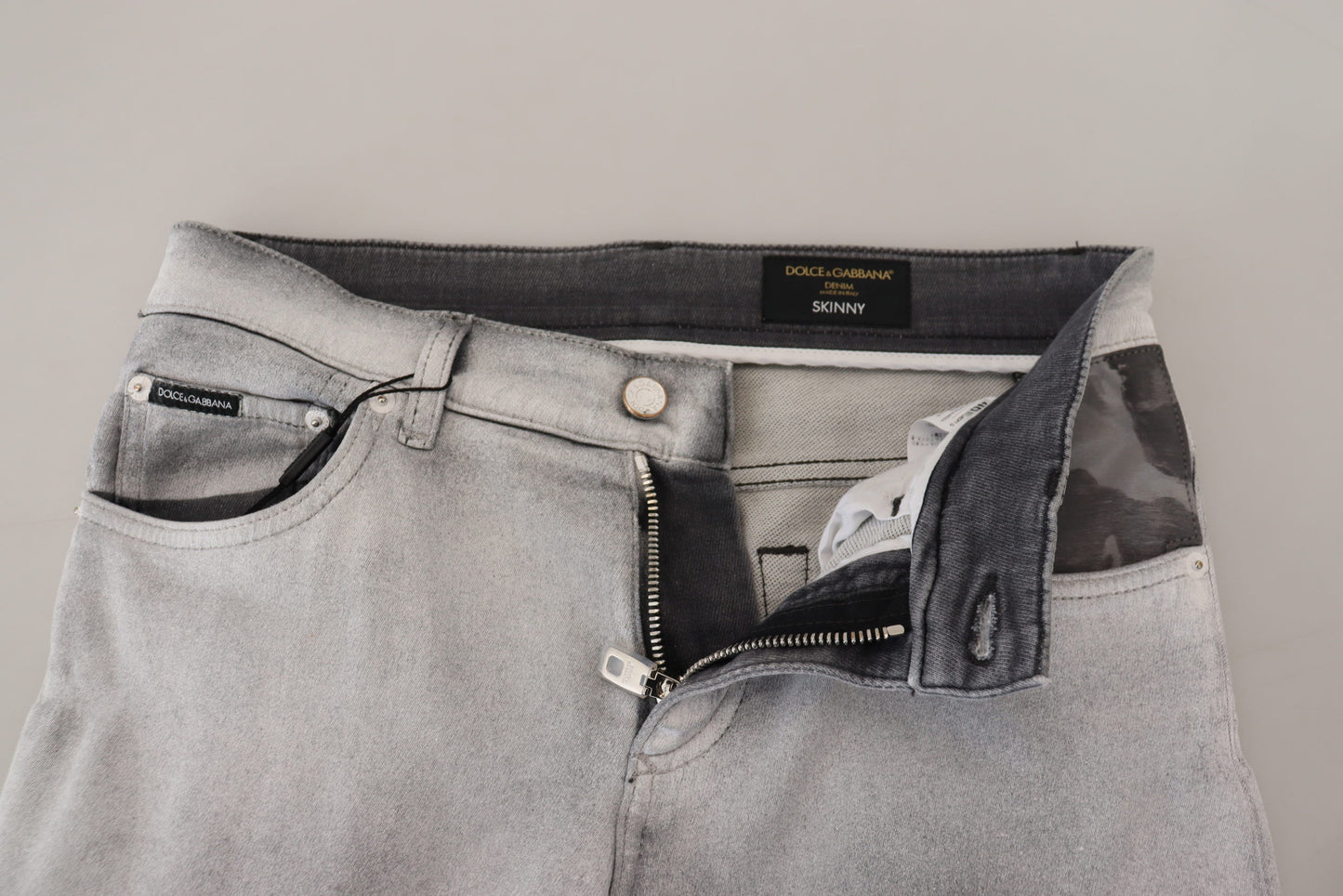 Dolce & Gabbana Gray Washed Skinny Men Denim Jeans Dolce & Gabbana