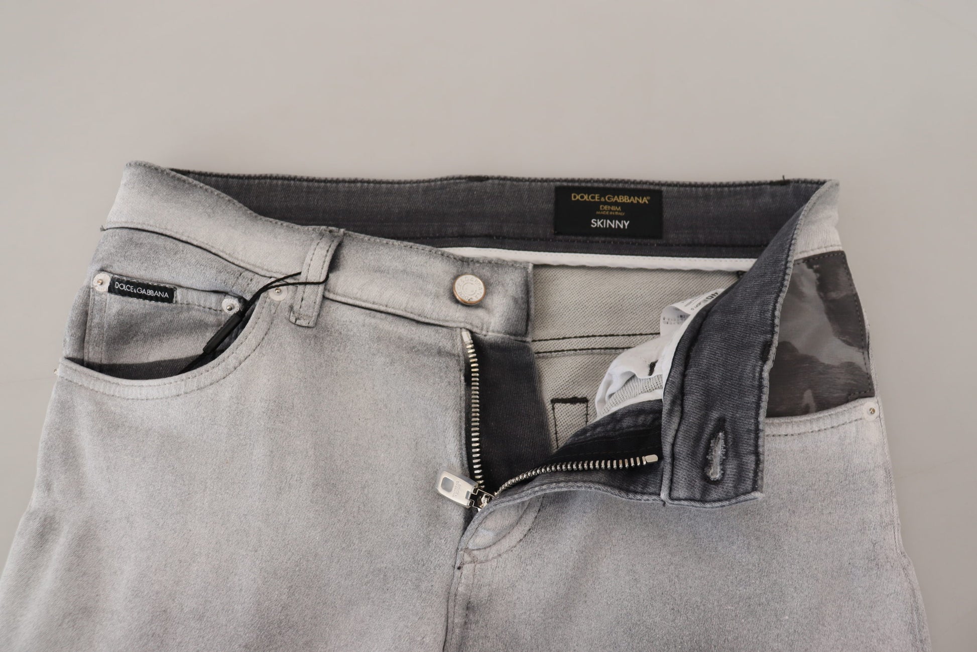 Dolce & Gabbana Gray Washed Skinny Men Denim Jeans Dolce & Gabbana