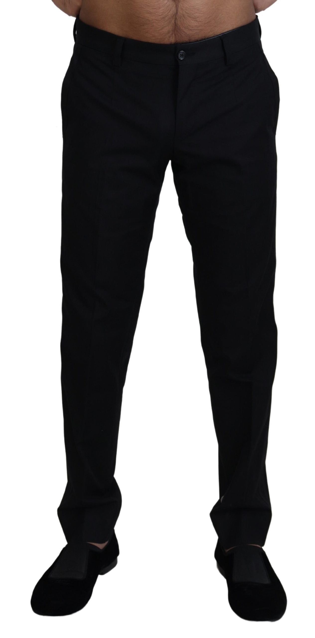 Dolce & Gabbana Black Chino Formal Cotton Pants Dolce & Gabbana
