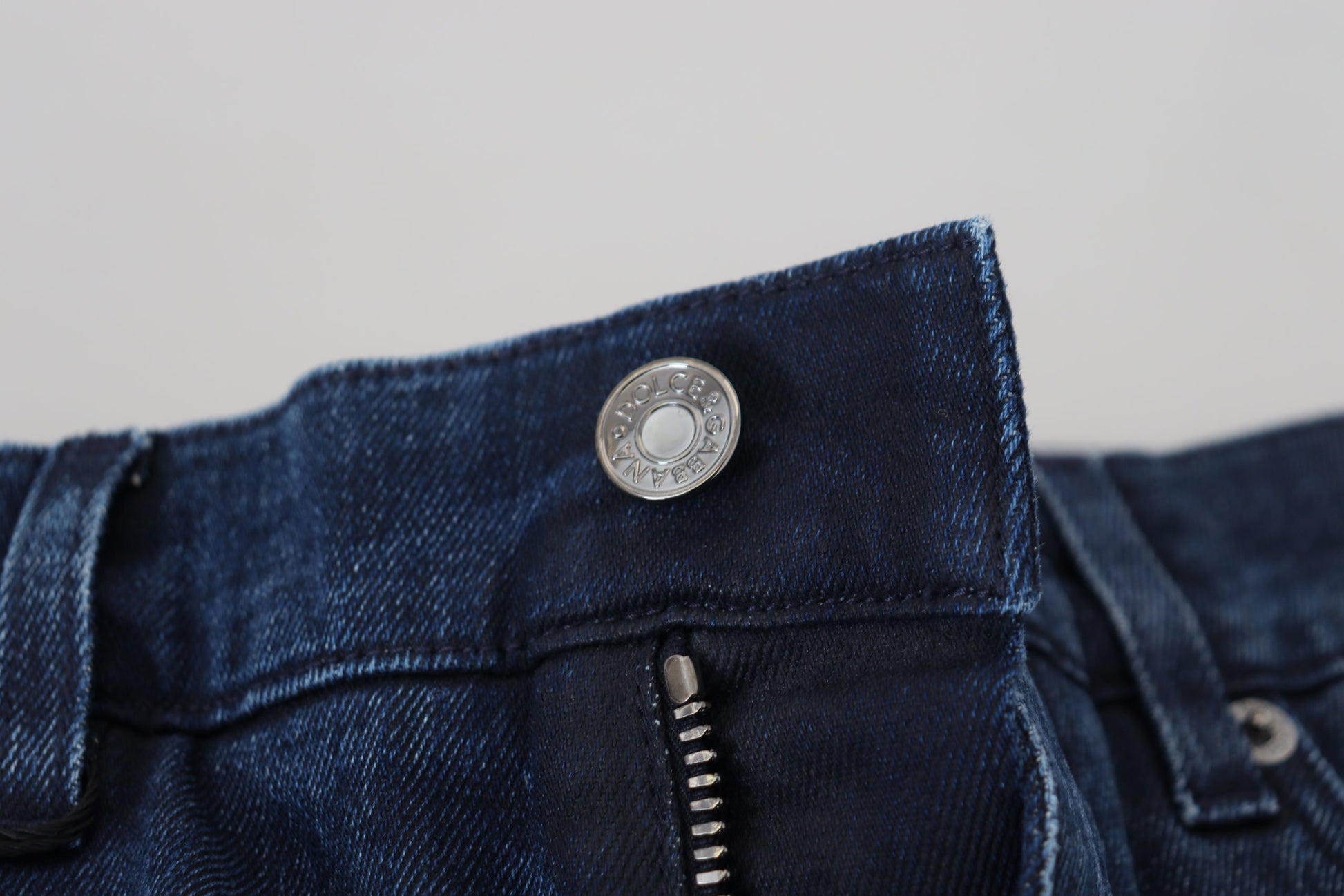 Dolce & Gabbana Blue Cotton Skinny Tattered Denim Jeans Dolce & Gabbana