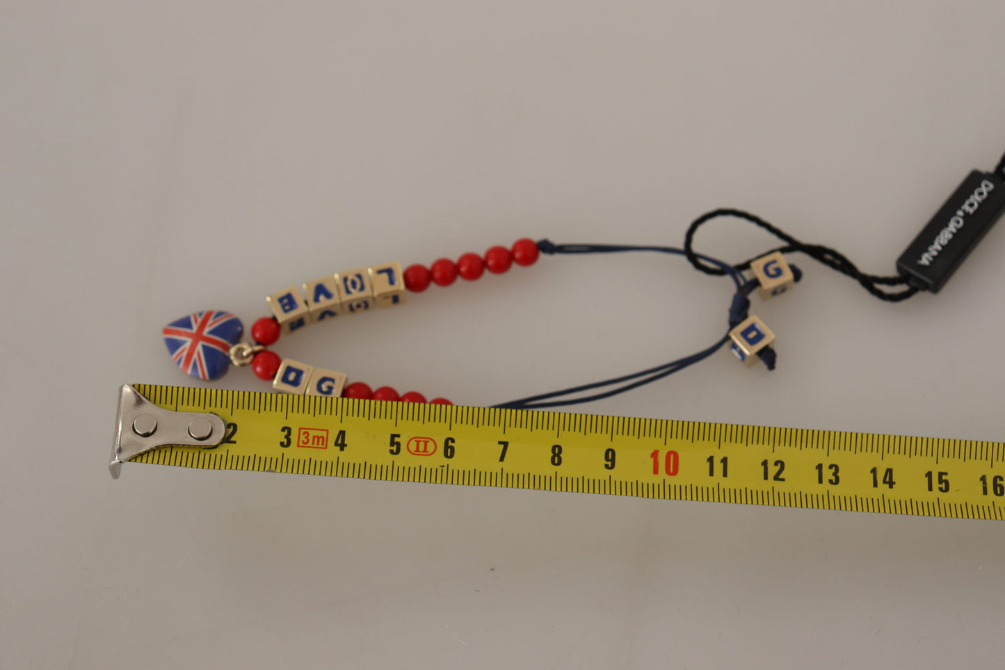 Dolce & Gabbana Red Blue Beaded DG LOVES LONDON Flag Branded Bracelet Dolce & Gabbana