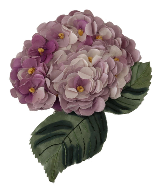 Dolce & Gabbana Purple Floral Gold Tone Brass Women Brooch Dolce & Gabbana