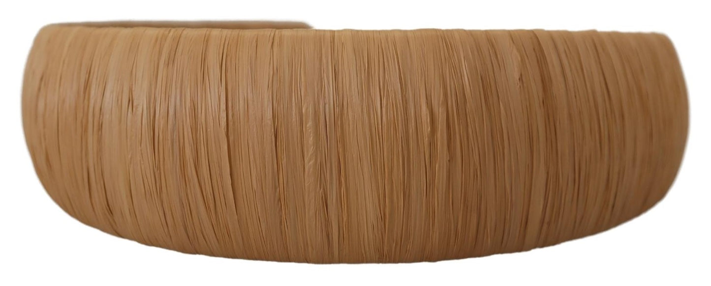 Dolce & Gabbana Beige Viscose Women Hair Headband Diadem Dolce & Gabbana