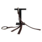 Costume National Brown Leather Silver Tone Metal Keyring Keychain